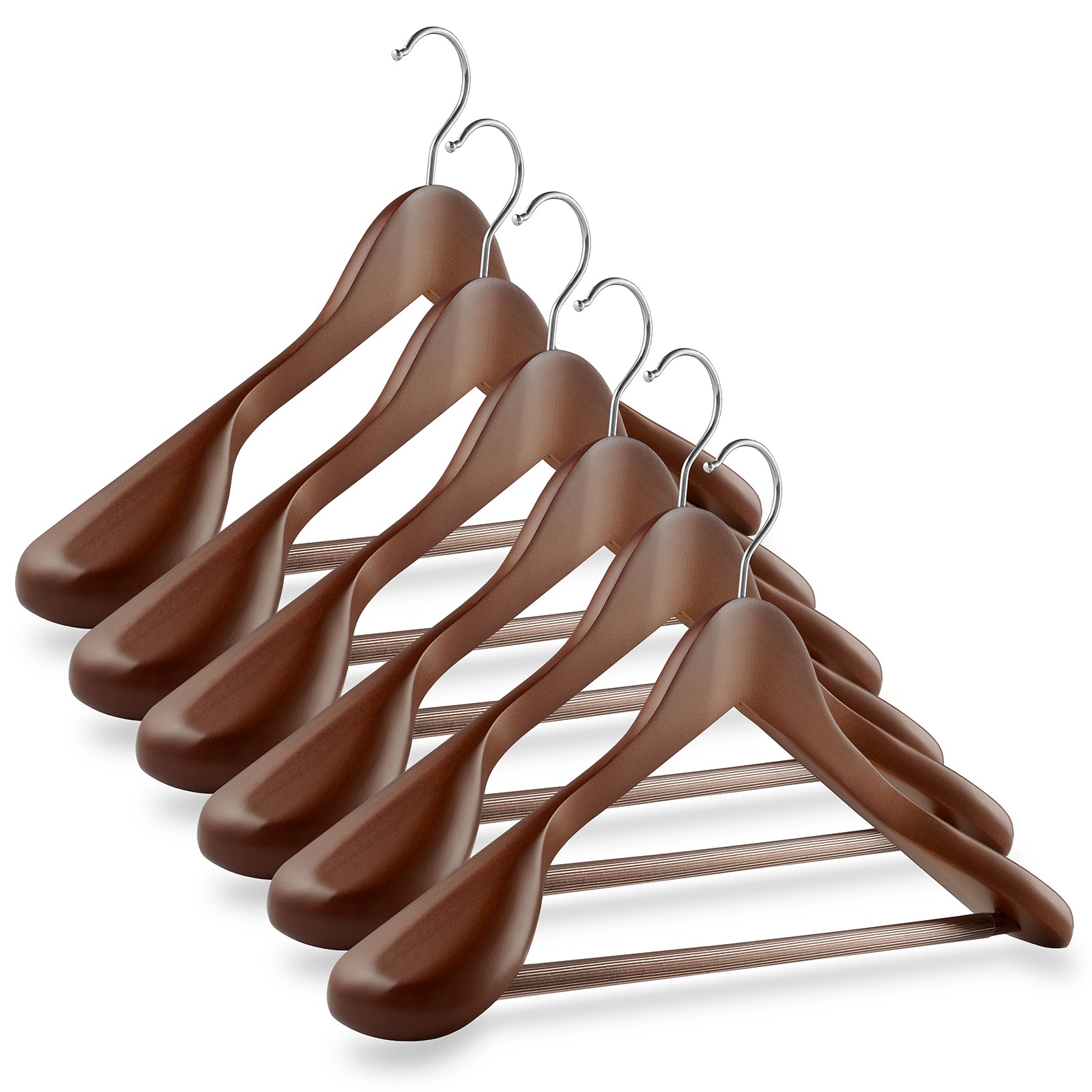 30 wide-shouldered wooden suit hangers