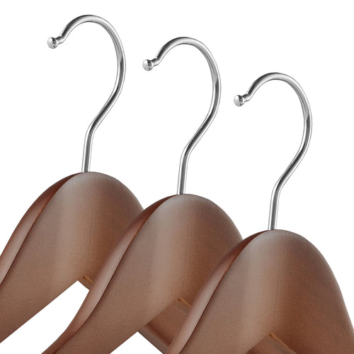 30 wide-shouldered wooden suit hangers